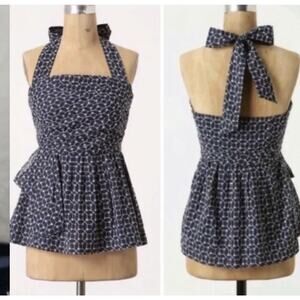 ANTHROPOLOGIE MAEVE sz 0 Star Trails Embroidered Halter Top